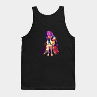 Multicolor of sad girl Tank Top